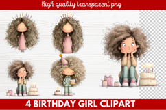 Birthday Girl Clipart | Cute Celebration PNG Illustration Se Product Image 1
