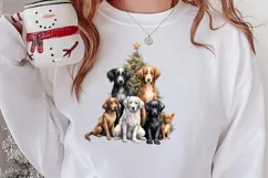 Christmas Tree With Many Dogs Clipart PNG Product Image 2