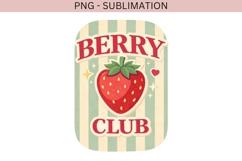 Berry Club PNG Sublimation | Cute Strawberry Retro Design Product Image 3