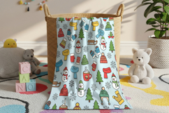Baby blanket mockup in wicker basket Product Image 3