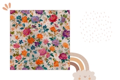 Colorful Pillow Case Design, Vintage Flowers Pillow Template Product Image 2