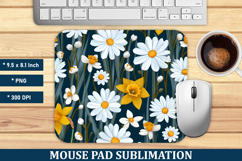 Daisy &amp; Daffodil Flower Mouse Pad | Mouse Pad Png Product Image 1
