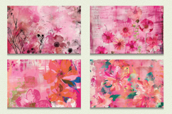 Pink Mixed Media Flowers Cutting Boards sublimation Designs Product Image 2
