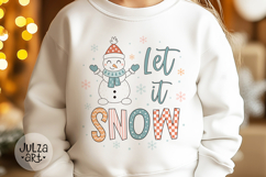 Let It Snow Png, Retro Christmas Snowman Svg, Holiday Vibes Product Image 2