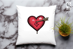 Hand Drawn Heart Arrow Clipart Sublimation PNG Product Image 2