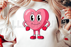 Cartoon Pink Heart Character Illustration With Funny Face Product Image 2