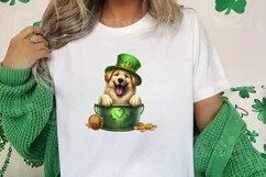 St Patricks Day Dog with Gold Coin Clipart, St Patricks Day Product Image 2
