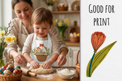 Easter vector illustration set, cute spring clip art Product Image 2