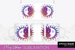 Celestial Mug Wrap PNG, Boho Mystical Coffee Mug Sublimation Product Image 1