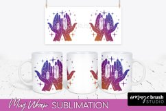 Celestial Mug Wrap PNG, Boho Mystical Coffee Mug Sublimation Product Image 1