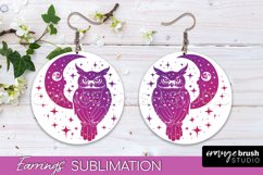 Boho Mystical Round Earrings Sublimation, Celestial Earrings Product Image 1