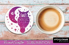 Celestial Coaster Sublimation, Boho Mystical Round Coaster Product Image 1