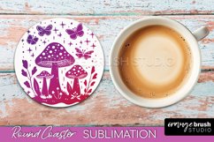Celestial Coaster Sublimation, Boho Mystical Round Coaster Product Image 1
