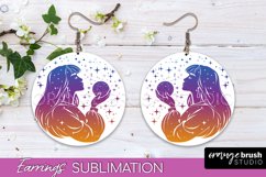 Boho Mystical Round Earrings Sublimation, Celestial Earrings Product Image 1