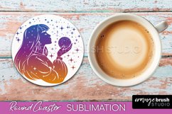 Celestial Coaster Sublimation, Boho Mystical Round Coaster Product Image 1