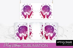 Celestial Mug Wrap PNG, Boho Mystical Coffee Mug Sublimation Product Image 1