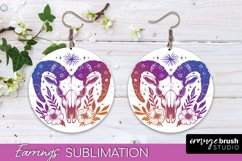 Boho Mystical Round Earrings Sublimation, Celestial Earrings Product Image 1