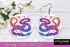Boho Mystical Round Earrings Sublimation, Celestial Earrings Product Image 1
