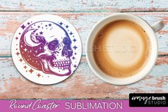 Celestial Coaster Sublimation, Boho Mystical Round Coaster Product Image 1