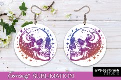 Boho Mystical Round Earrings Sublimation, Celestial Earrings Product Image 1