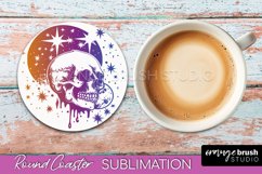 Celestial Coaster Sublimation, Boho Mystical Round Coaster Product Image 1