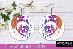 Boho Mystical Round Earrings Sublimation, Celestial Earrings Product Image 1