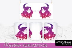 Celestial Mug Wrap PNG, Boho Mystical Coffee Mug Sublimation Product Image 1