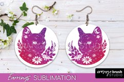 Boho Mystical Round Earrings Sublimation, Celestial Earrings Product Image 1