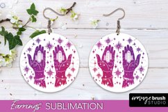 Boho Mystical Round Earrings Sublimation, Celestial Earrings Product Image 1