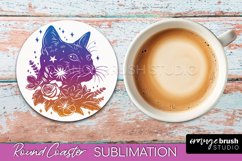Celestial Coaster Sublimation, Boho Mystical Round Coaster Product Image 1