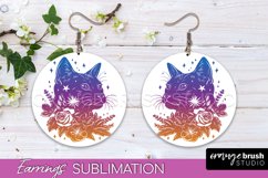 Boho Mystical Round Earrings Sublimation, Celestial Earrings Product Image 1