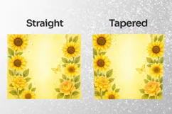 Yellow Sunflower Floral Tumbler Wrap PNG Product Image 2