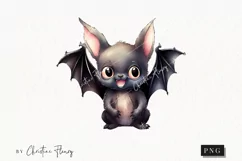 Watercolor Bat Clipart | Watercolor Halloween PNG Product Image 1