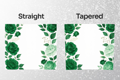 Green Floral Roses Tumbler Wrap PNG Product Image 2