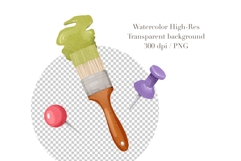 Watercolor Art Supplies Clipart Product Image 3