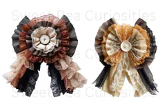 Bows, Ribbon, Lace , Clipart, Ephemera, PNG, Junk Journal Product Image 2
