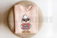 Cartoon Chick Wearing Sunglasses And A Shell Yeah T-shirt Product Image 2