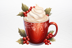 Christmas Hot Cocoa Watercolor Clipart PNG Product Image 2