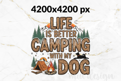 Camping with my Dog PNG, Vintage Retro Camper Sublimation Product Image 2