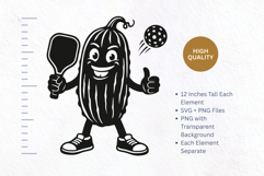 Pickleball SVG. Funny Pickle Mascot Characters Product Image 2