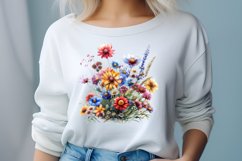 Colorful Wildflowers Sublimation Clipart Product Image 2