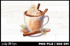 Coffee Sublimation design Latte Christmas Watercolor Product Image 4