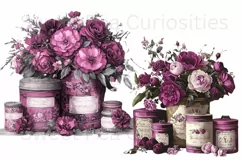 Ephemera, Flowers, Shabby Chic , PNG, Junk Journal, Clipart Product Image 2