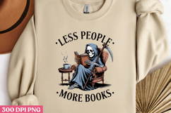 LESS PEOPLE MORE BOOKS PNG Product Image 2