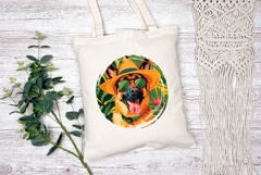 German Shepherd Dog Illustration, Cartoon Shepherd Dog Print Product Image 2