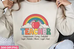 Teacher Rainbow PNG, Retro Teacher Sublimation PNG Product Image 1