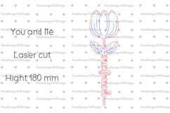 Tulip flowers Laser engraving, You and Me sign, Love svg Product Image 2