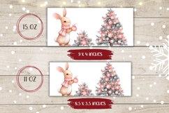 Cartoon Christmas Bunny Mug, Winter Animals Mug Template Product Image 2