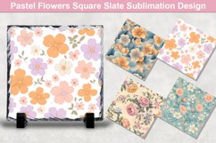 Pastel Flowers Square Sublimation Slate Designs Product Image 1