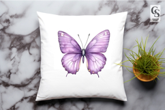 Watercolor Lavender Butterfly Clipart Sublimation PNG Product Image 2